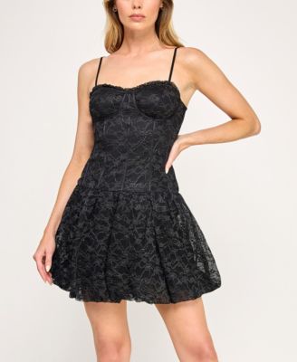 INVITEE Juniors Lace Sleeveless Fit Black XL