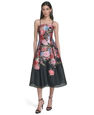 Eliza J Womens Strapless Midi Dress Blue multi 8