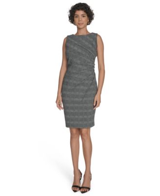 Calvin Klein Petite Ponte Starburst Midi Dr Blackgraycream 12P
