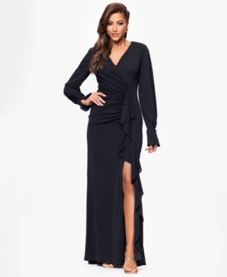 XSCAPE Petite V-neck Dress Black 14P
