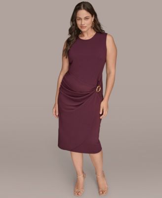 Donna Karan New York Plus Size Sarong Sleeveless Sk Prune 16W