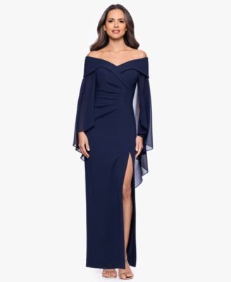 XSCAPE Womens Long Sleeve Maxi Dress Navy 10