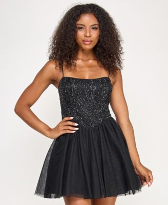 SENI CADE Juniors Sequin Top Tulle Bott Black XS