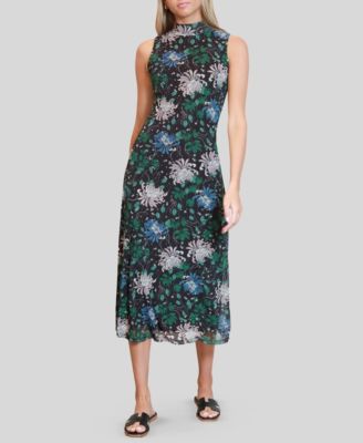 Dylan Ryan Juniors Printed-Mesh Sleevele Dark Navy XL