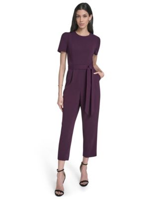 Calvin Klein Womens Puff Sleeve Jumpsuit Black 2