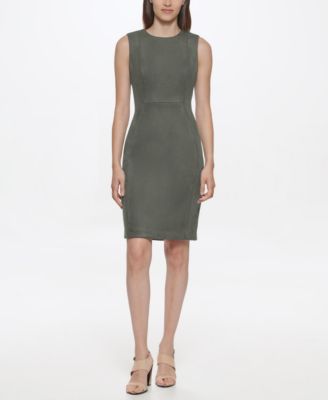 Calvin Klein Womens Sleeveless Sheath Dres Caper 8
