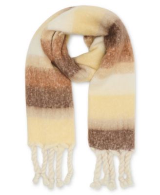 Steve Madden Womens Varsity Striped Fringe Med Pink ONE SIZE