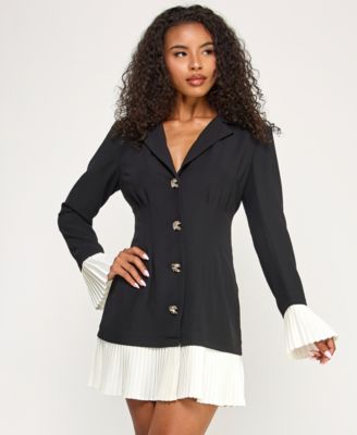SENI CADE Juniors Long Sleeve Button Up BLACKIVORY M