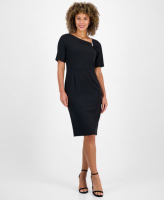 Kasper Womens Asymmetrical-Neck Shea Fire Red 8