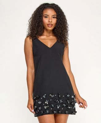 SENI CADE Juniors Sleeveless A-Line Dre Black S