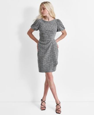 DKNY DKNY Womens Bubble Sleeve Ruc BlackCream 12