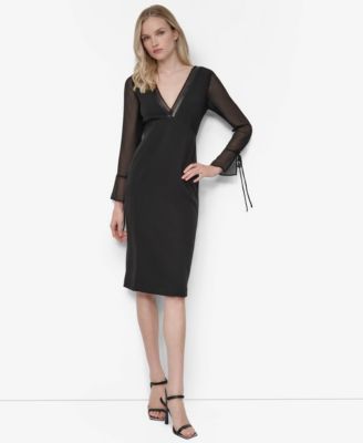 DKNY DKNY Womens Sheer Long Sleeve BlackBlack 14