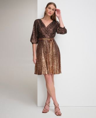 DKNY DKNY Womens Long Sleeve Ombre CopperCocoa 4