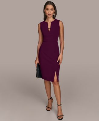 Donna Karan New York Womens Twist Hardware V-Neck Berry 12