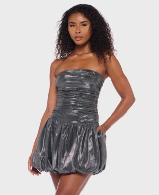 Alex Sophia Juniors Strapless Straight Ne GUNMETAL 34