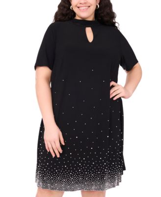 MSK Plus Size Short Sleeves A-Line Black 2X
