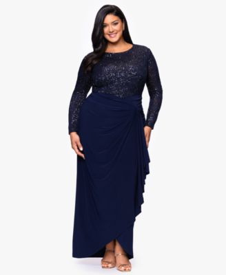 BA By Betsy and Adam Womens Wrap Skirt Navy 18W