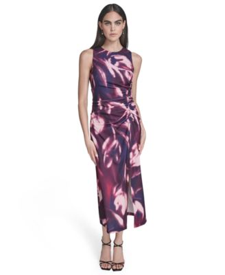 Vince Camuto Petite Printed Sleeveless Midi Purple 0P