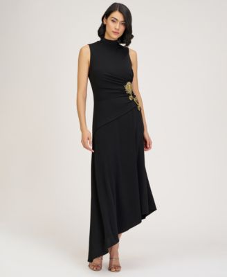 JS Collections Womens Andrea Cocktail Dress Black 8