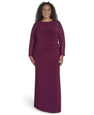 Jessica Howard Plus Size Raglan Sleeve Combo Burgundy 20W