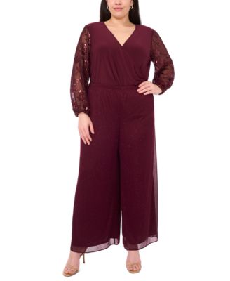 MSK Plus Size Mixed Media Surplice Winetasting 2X