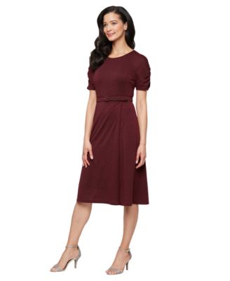 SL Fashions Womens Crew Neck Sweater Midi Wine 18