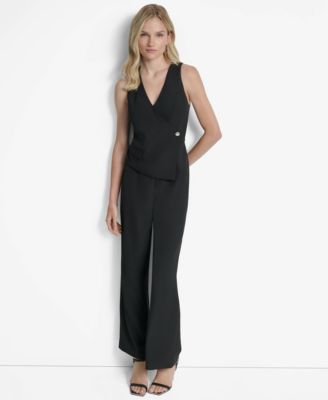 DKNY DKNY Womens Sleeveless Asymme Black 12