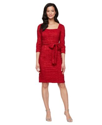 SL Fashions Womens Square Neck Crinkle Sh Wine 14