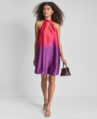 DKNY Petite Sleeveless Mock Neck Sh Purple Sky 2P