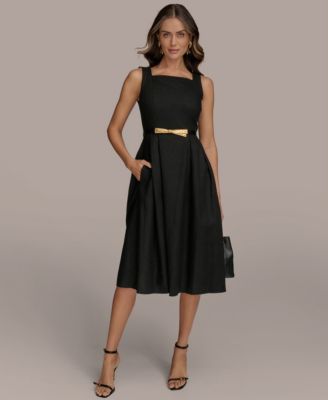 Donna Karan New York Womens A-Line Square Neck Mid Black 4
