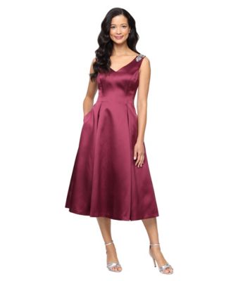 Alex Evenings Womens A-Line Sleeveless Shou Wine 18