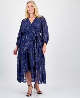 Anne Klein Plus Size Metallic Tiered High Distant Mountain 18W