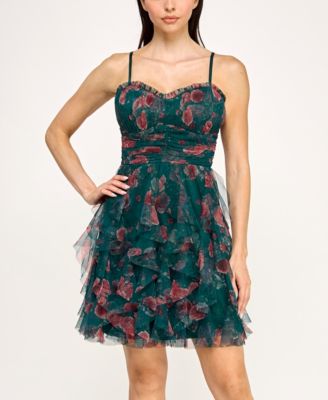 pear culture Juniors Sleeveless Printed Me Pine Red 13
