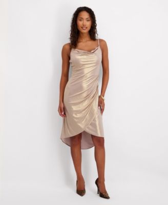 Siena Womens Foiled Sleeveless Midi Gold 16