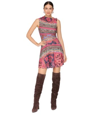 Avec Les Filles Womens Sleeveless Asymmetrica Spice Scarf XL
