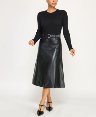 INVITEE Juniors Attached Skirt Midi S Black XL