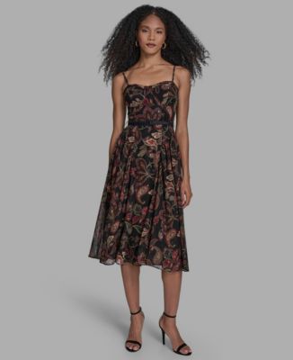 BCBG Womens Printed Sweetheart Nec ChocolatePlum Orchid 6