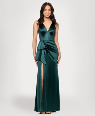 Blondie Nites Juniors Draped Satin Column G WINE 11