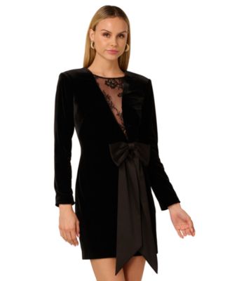 Adrianna Papell Womens Bow Detail Long Black 2