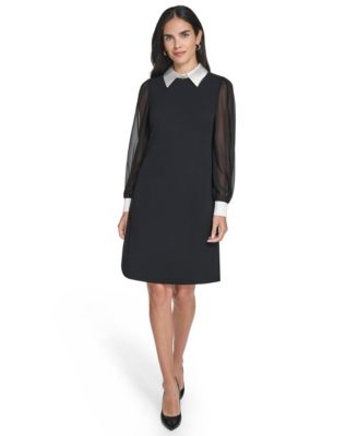 Jessica Howard Womens Combo Bishop Sleeve Sh Black 14