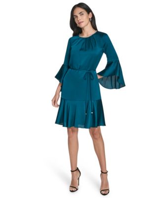 Jessica Howard Womens 34-Sleeve Crewneck A- Teal 10