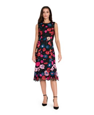Tahari ASL Womens Sleeveless Embroidered Multi 6