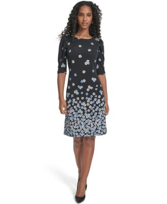 Tommy Hilfiger Womens Floral Print Crewneck Black 6