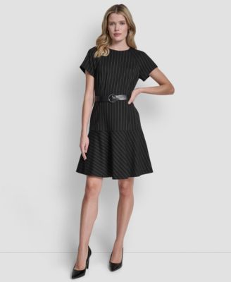 DKNY DKNY Womens Short Sleeve Jewe BlackGraphite 16