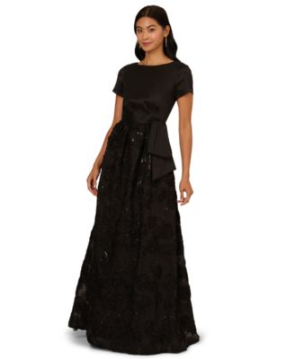 Adrianna Papell Womens Soutache Floral Combo Black 8