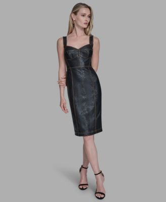 BCBG Womens Sweetheart Denim Corse Black 10