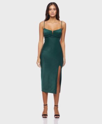 Alex Sophia Womens V-Neck Strappy Dress Hunter 34