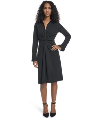 Calvin Klein Womens Twist Detail Sheath Co Black 6