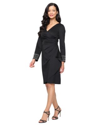 Alex Evenings Womens Short Stretch Scuba Cr Black 14