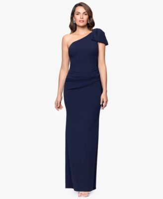 Betsy Adam Womens One-Shoulder Dress Navy 6